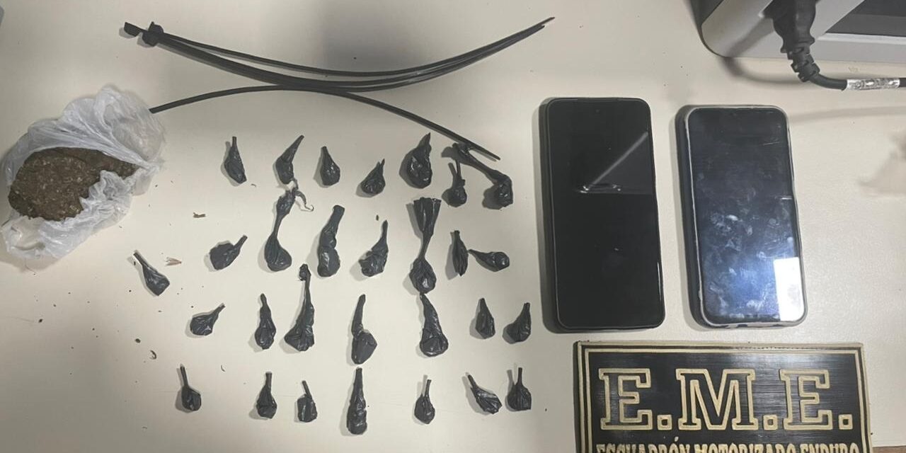 Detienen a dos hombres con drogas en Ruta 38