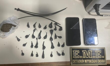 Detienen a dos hombres con drogas en Ruta 38