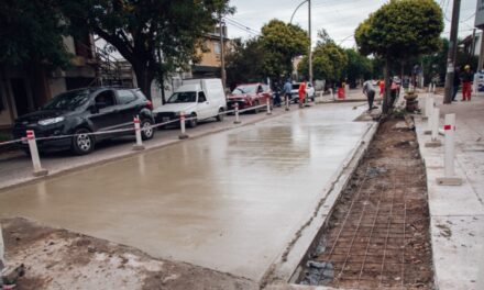 Arreglan con hormigón un cruce muy transitado de la zona norte