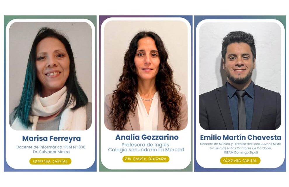 Tres docentes cordobeses, entre los mejores educadores del país