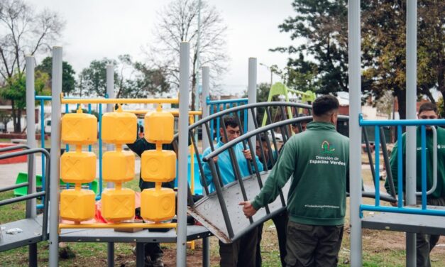Los Plátanos: mejoran una plaza con obras de accesibilidad y deporte